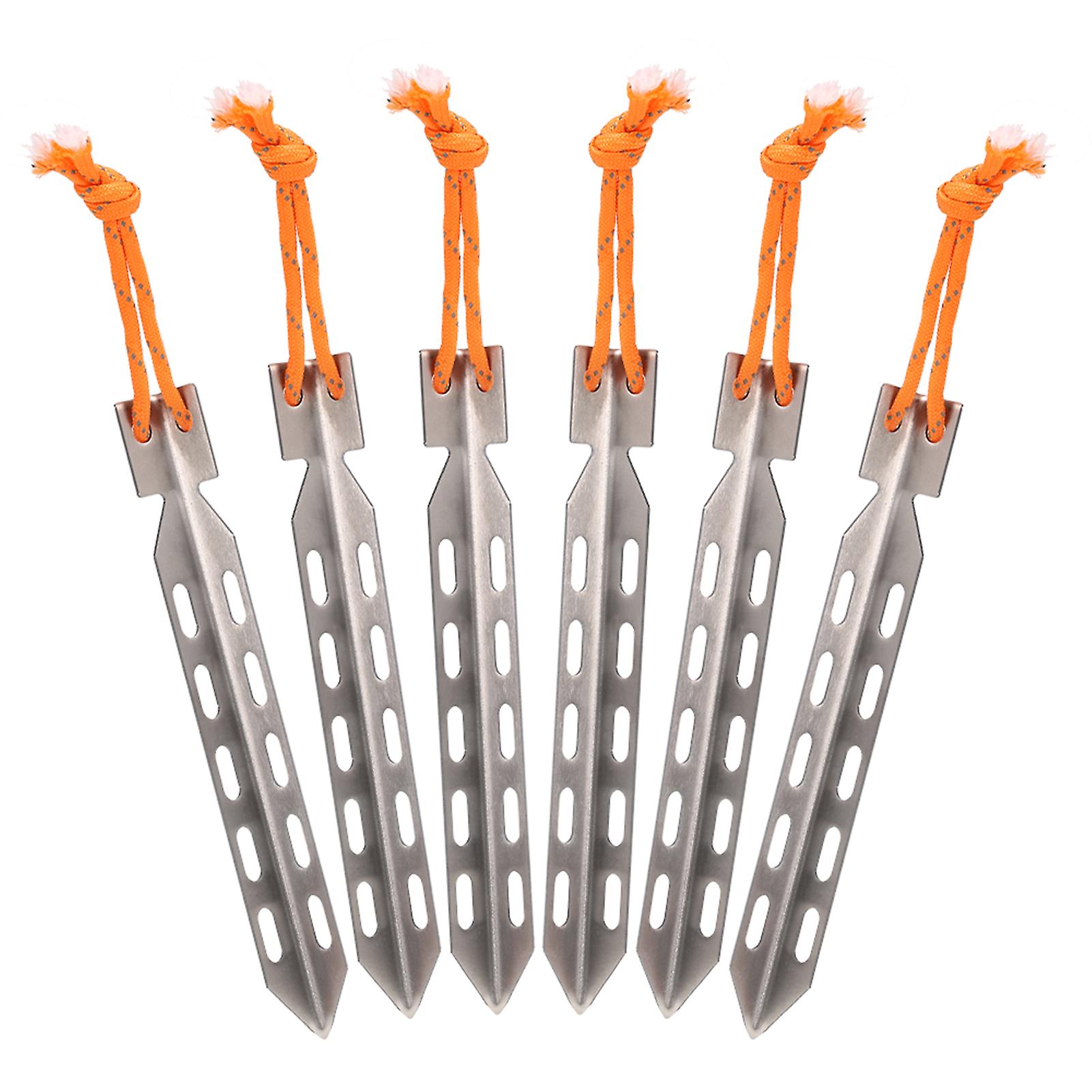 6pcs/10pcs V Shape Titanium Tent Pegs Windproof Outdoor Camping Tent Nail Stakes