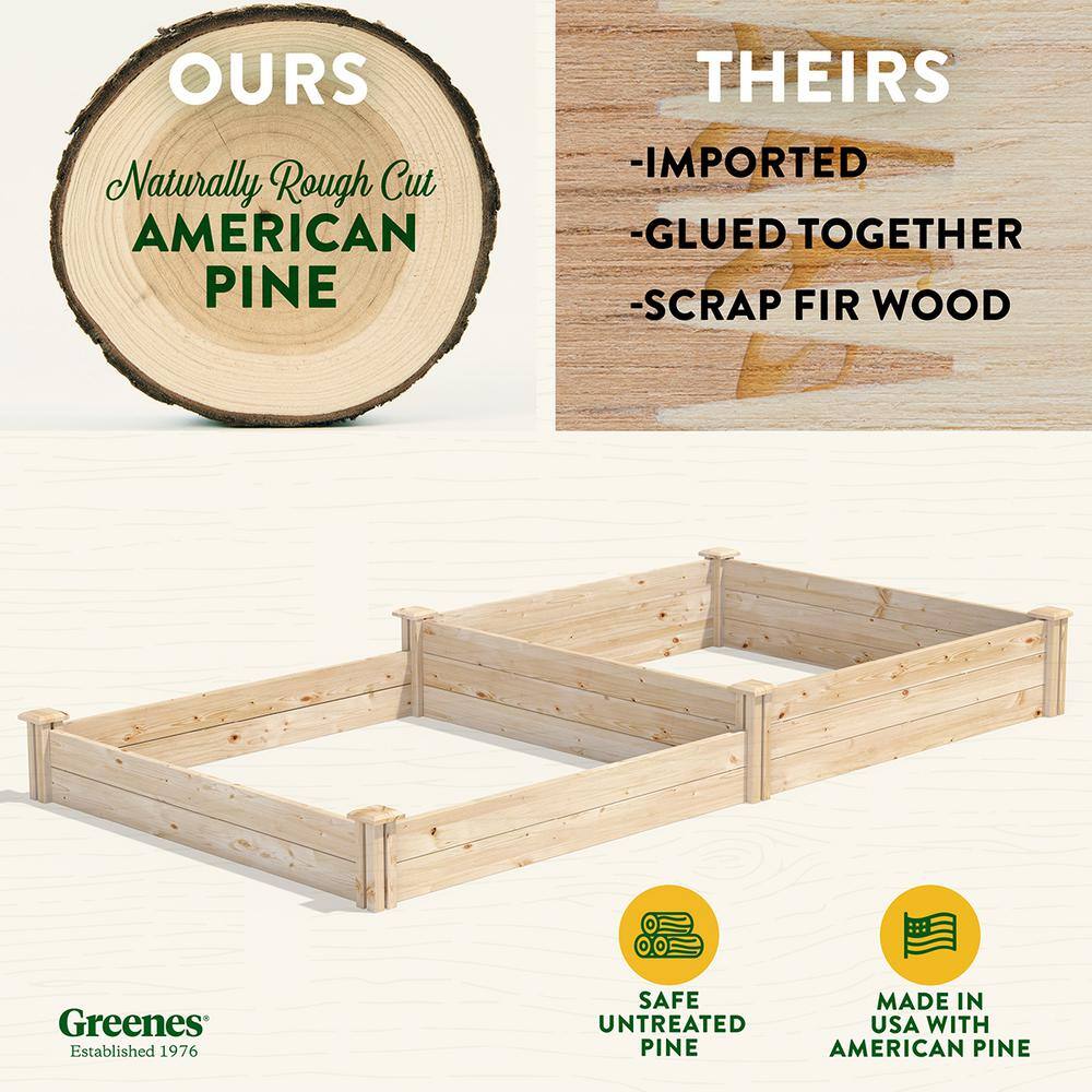 Greenes Fence 4 ft. x 8 ft. x 7 in. - 10.5 in. Original Pine Raised Garden Bed RCP4C8T2