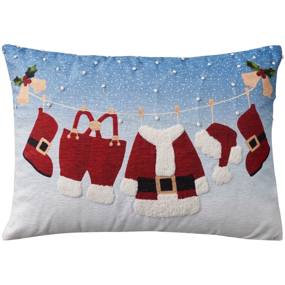 Mina Victory Holiday Pillows Embroidered Throw Pillow