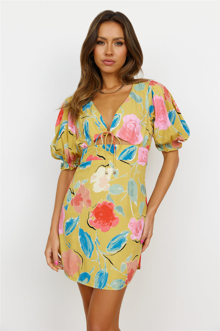 Day Party Mini Dress Mustard