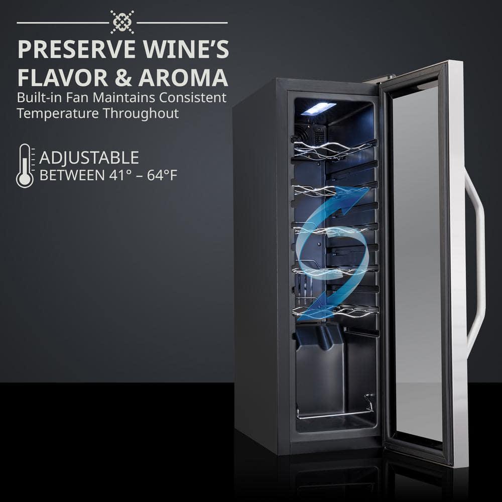 Ivation Single Zone 12Bottle Freestanding Wine Cooler