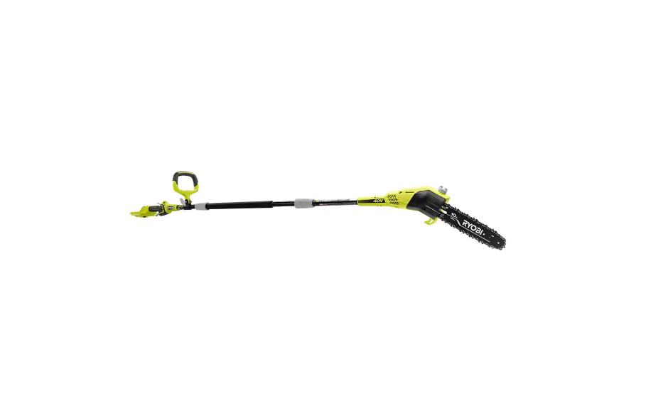 RYOBI RY40480VNM-PS 40V 110 MPH 525 CFM Jet Fan Leaf Blower and 10 in. Pole Saw with 4.0 Ah Battery and Charger