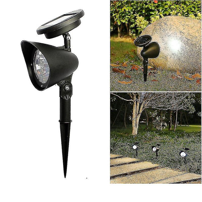 Solar Lawn Spotlight 4led Garden Light Outdoor Waterproof Landscape Lighting Decor Light1pcs-black