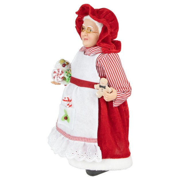 Chef Mrs Claus With Cake And Gingerbread Man Christmas Figure