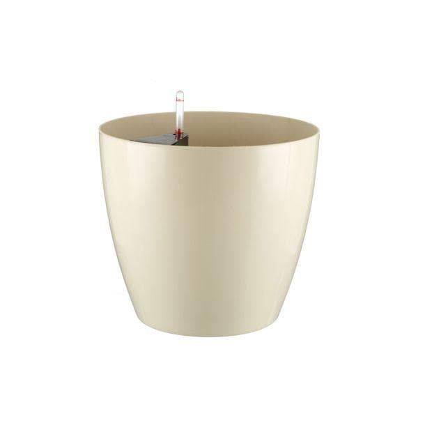 13.5 inch (34 cm) GW 07 Self Watering Round Plastic Planter (Ivory)