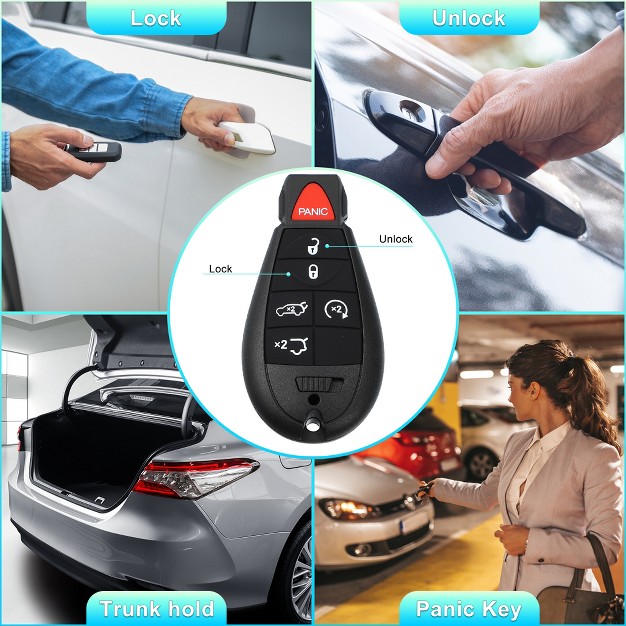 Unique Bargains 6 Button Replacement Key Fob Case Keyless Entry Remote Key Shell Cover For Dodge With Blade No Chip Black 1 Pc