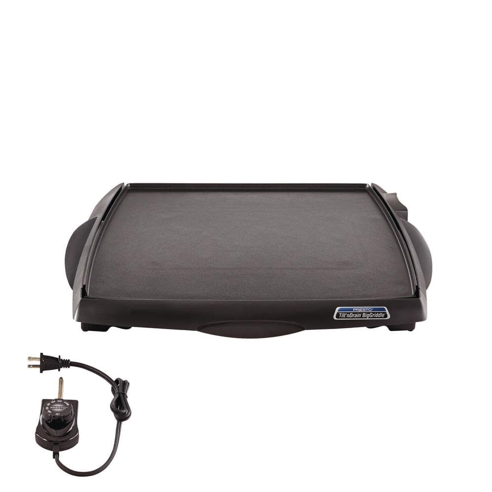 Presto Tilt 'n Drain 285 sq. in. Black Non-Stick Electric Griddle 07046