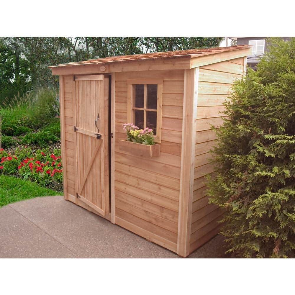 Outdoor Living Today Spacesaver 8 ft. x 4 ft. Western Red Cedar Single Door Shed SS84