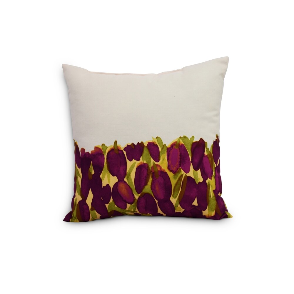 Sunset Tulip Garden 20 inch Floral Decorative Outdoor Pillow