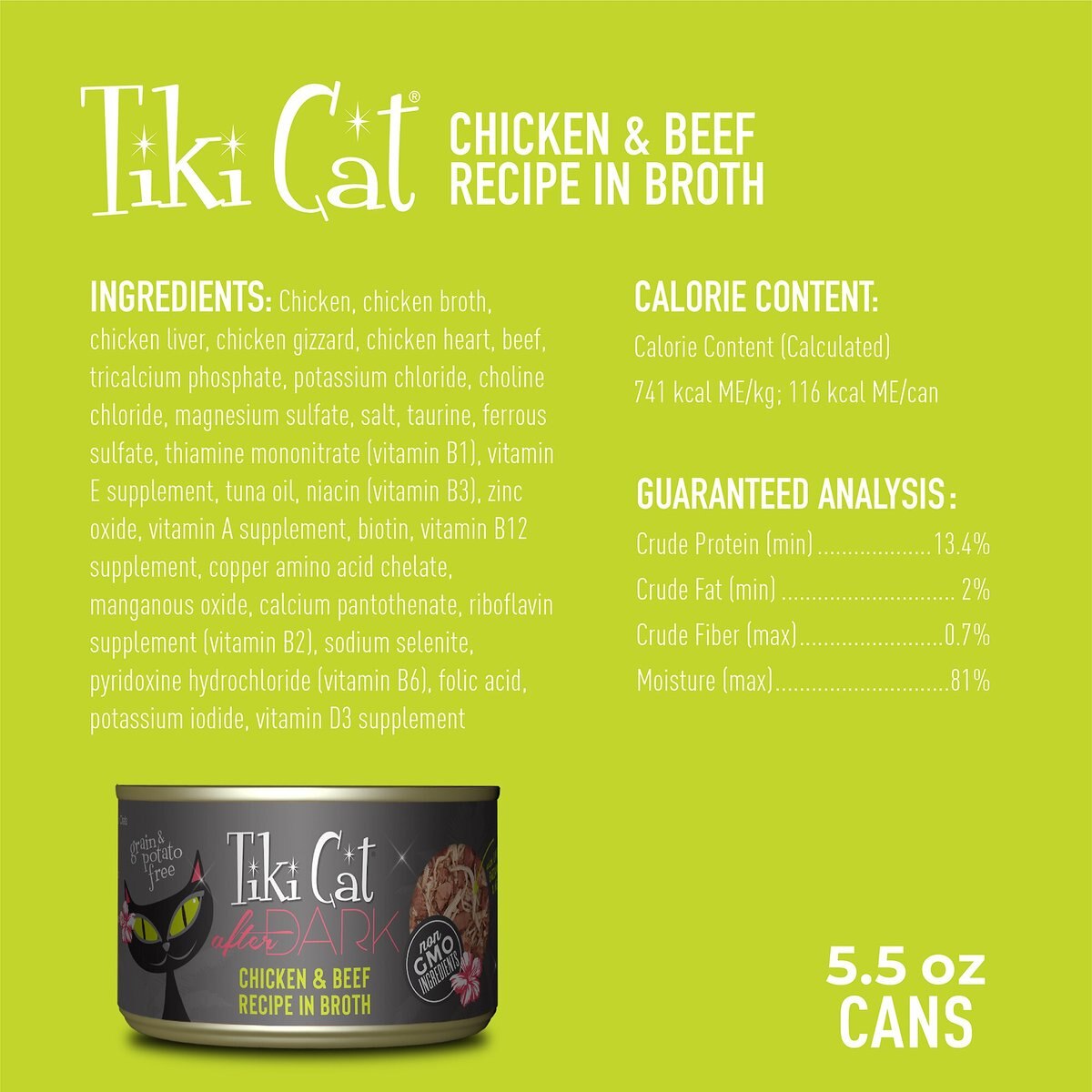 Tiki Cat After Dark Chicken and Beef Canned Cat Food