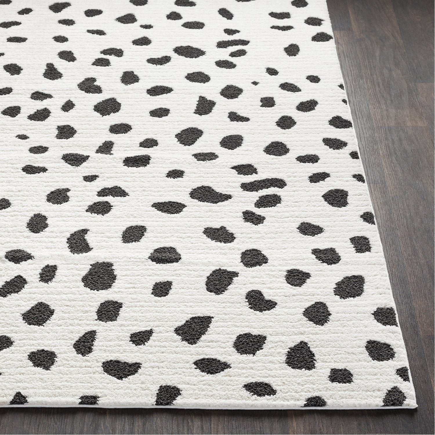 Moroccan Shag Rug in White & Black