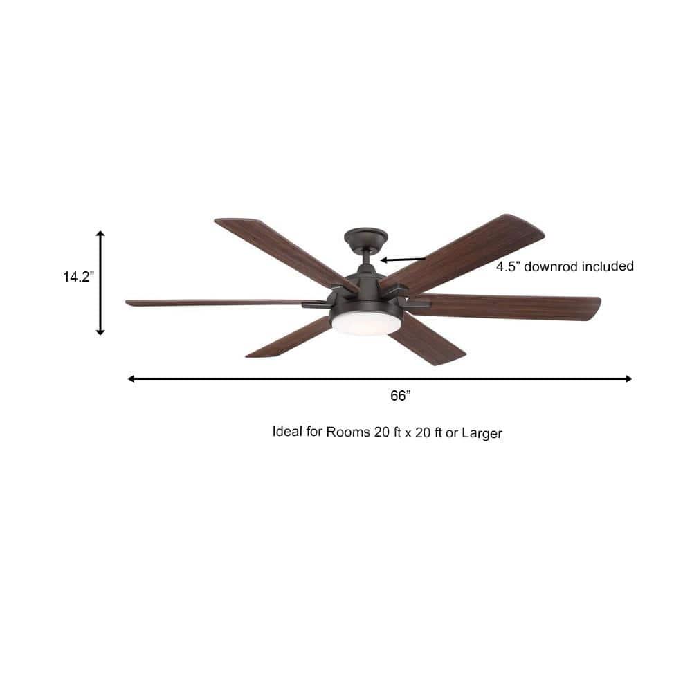 Home Decorators Collection Carden 66 in LED Espresso Bronze Ceiling Fan with Light and Remote Control