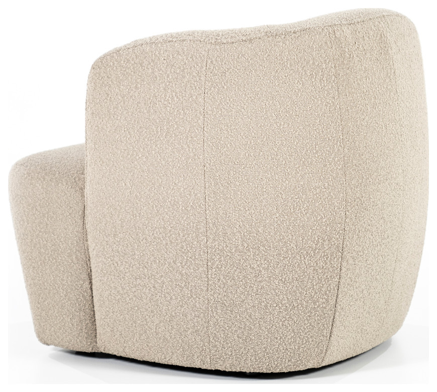 Taupe Upholstered Barrel Chair  Eleonora Charlotte   Contemporary   Armchairs And Accent Chairs   by Luxury Furnitures  Houzz