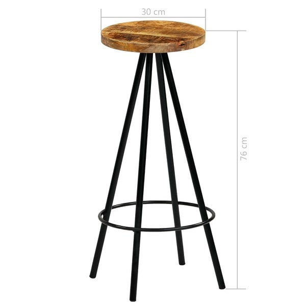 vidaXL Bar Stools 4 pcs Solid Mango Wood - 11.8