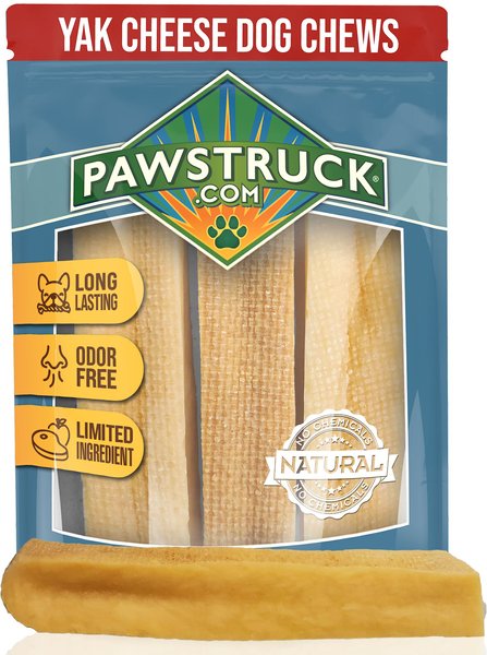 Pawstruck Medium Yak Chews Dog Treats， 3 count