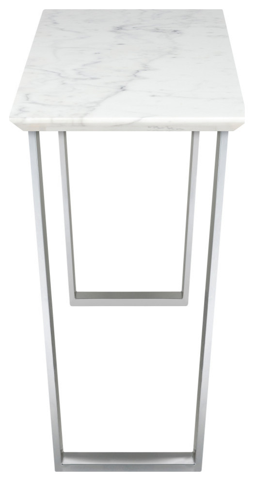 Giacomo Console Table white marble top polished stainless   Contemporary   Console Tables   by Virgil Stanis Design  Houzz