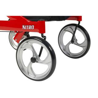 Drive Medical Nitro Euro Style Rollator Rolling Walker Red RTL10266