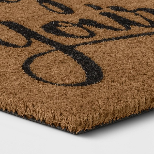 Yay You x27 re Here Coir Doormat Black beige