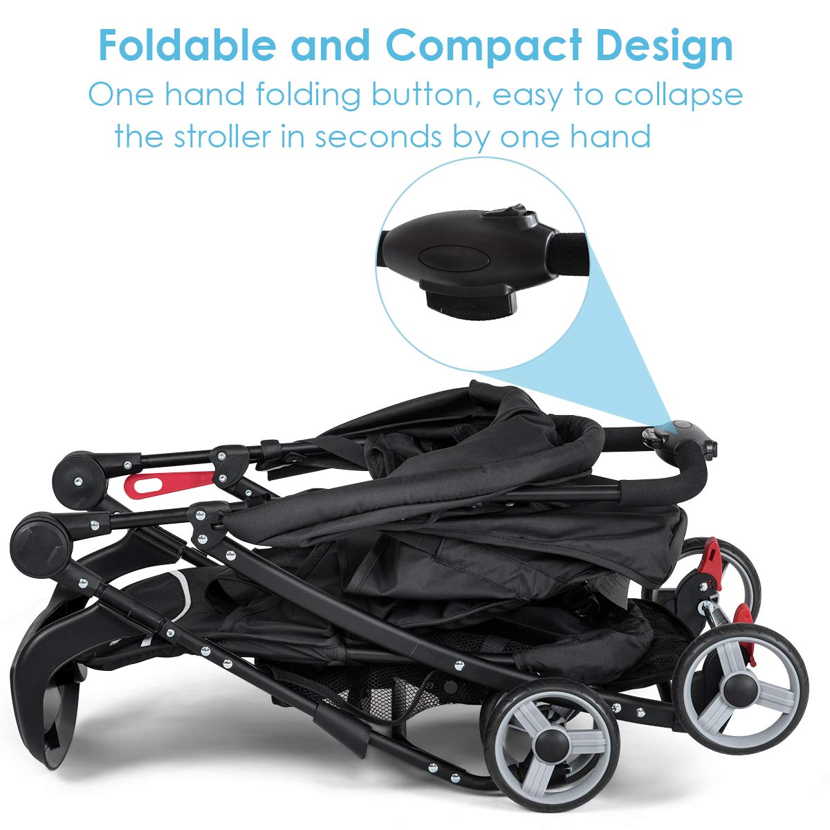 Costzon Lightweight Baby Stroller, Foldable Stroller with 5-Point Safety System and Multi Position Reclining Seat