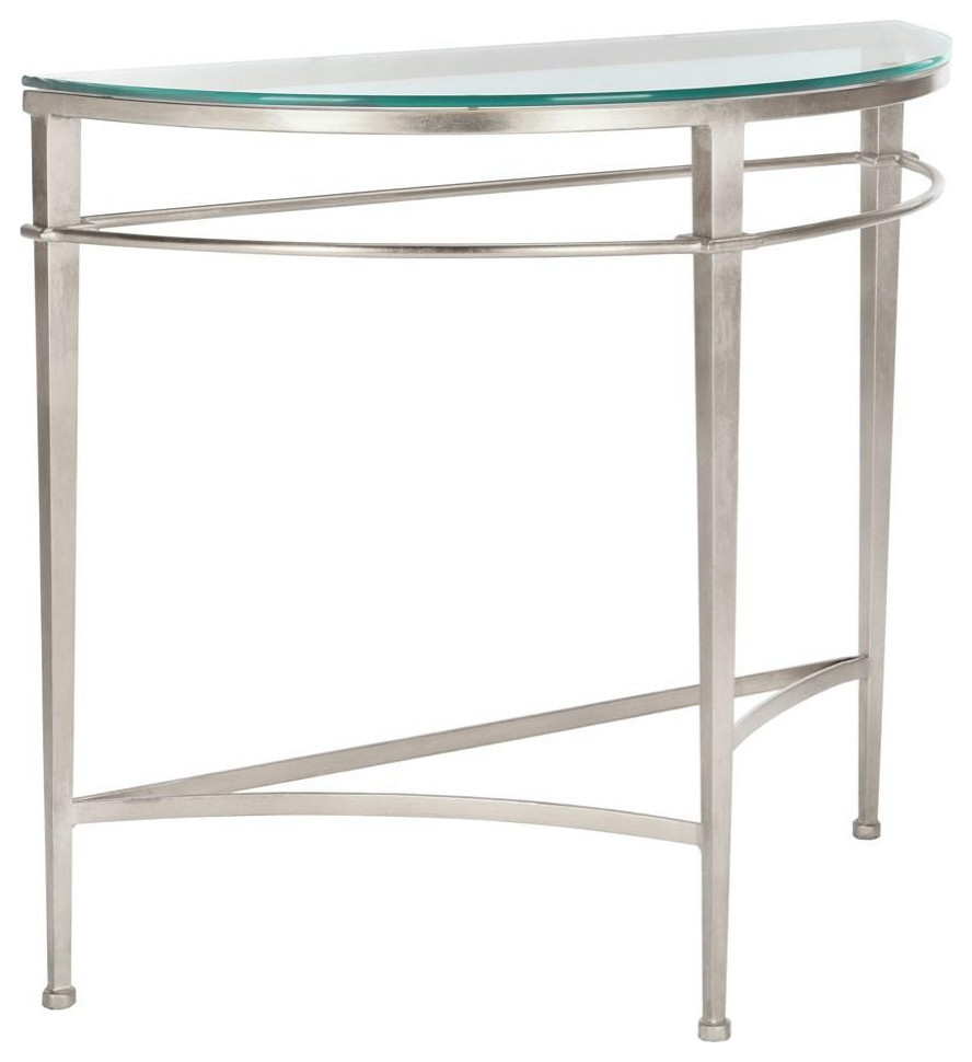 Tara Antique Silver Glass Console Table   Contemporary   Console Tables   by V.S.D Furniture  Houzz