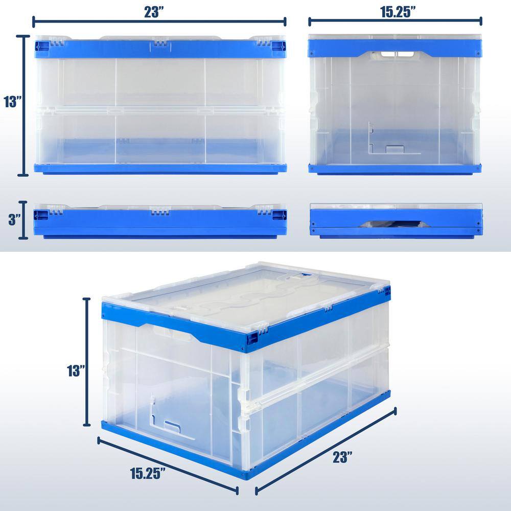 MOUNT-IT! 68 Qt. Capacity Folding Plastic Storage Crates MI-909