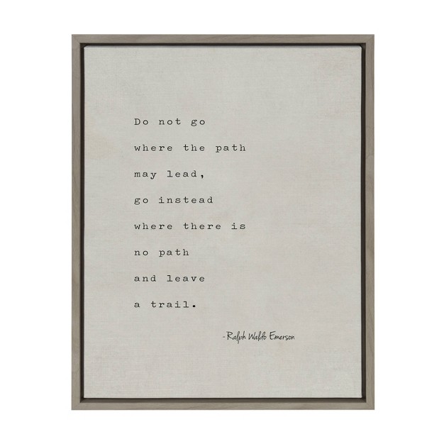 X 24 quot Sylvie Emerson Quote Framed Canvas Gray Kate amp Laurel All Things Decor