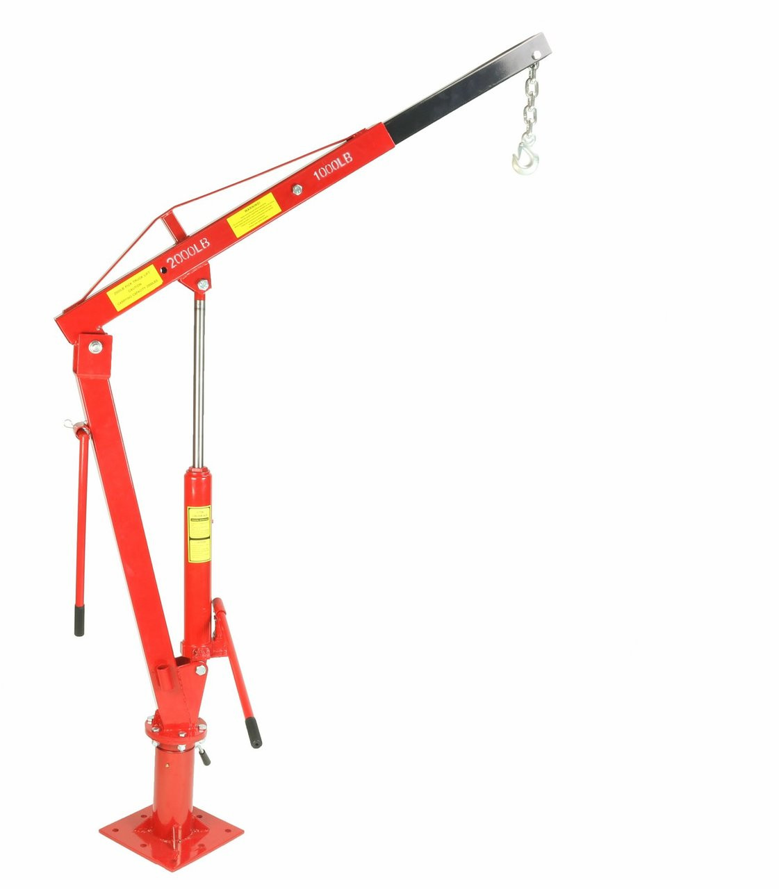 Dragway Tools 1 Ton Crane w/ Swivel Base Hydraulic Jack  Foldable Arm