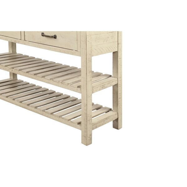 Nestfair Console Table with Drawers and 2 Tiers Shelves