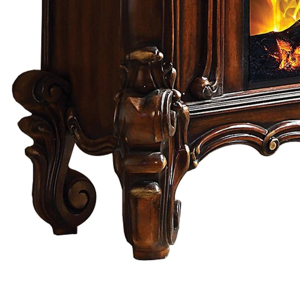 Kai 47 Inch Classic Electric Fireplace  Fire Safety  Remote  Timer  Brown