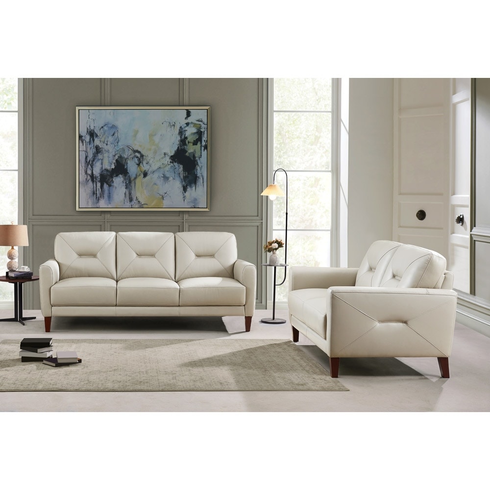 Hydeline Mavis Top Grain Leather Sofa and Loveseat Set