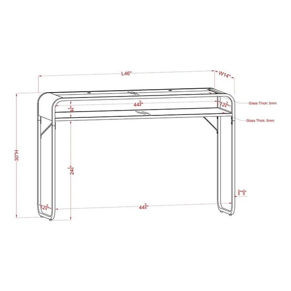 Furniture of America Watler Contemporary 46-inch 1-shelf Sofa Table