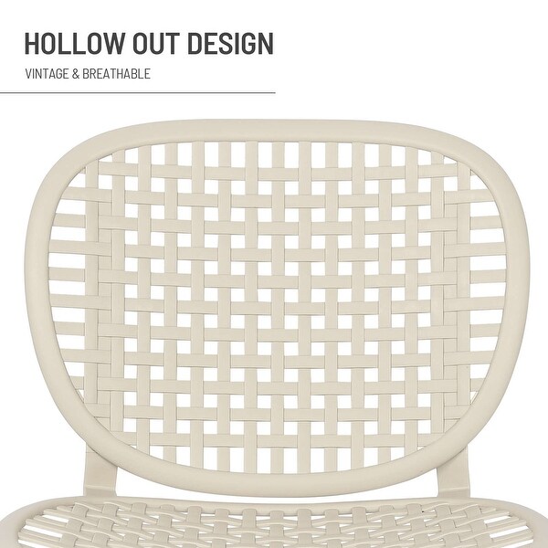 3 Pieces Hollow Design Retro Patio Table Chair Set All Weather Conversation Bistro Set Outdoor