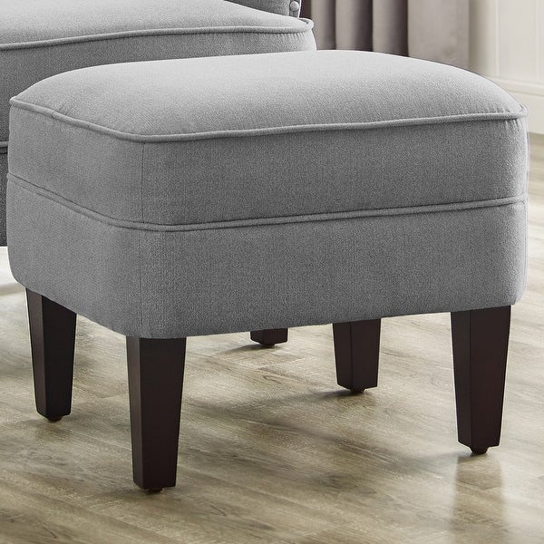 Moser Bay Mignon 30'' Wide Tufted Wingback Accent Chair with Ottoman， Velvet or Linen