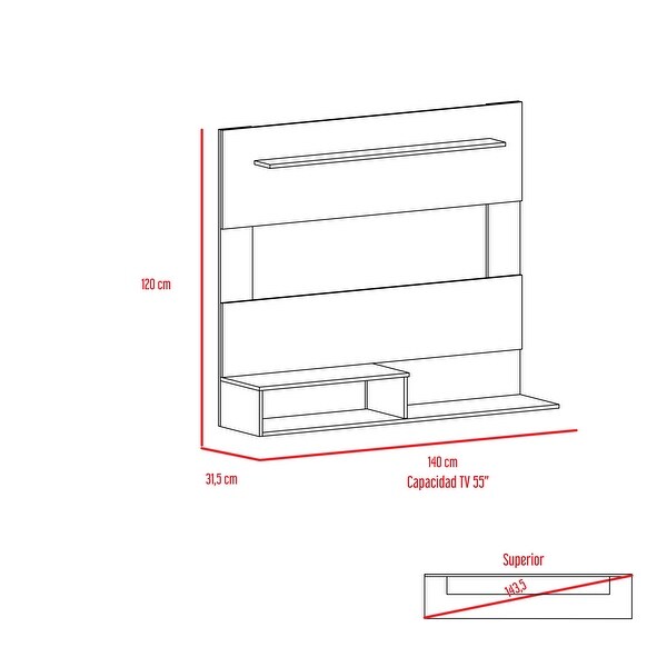 Floating Entertainment Center with 3 Shelves