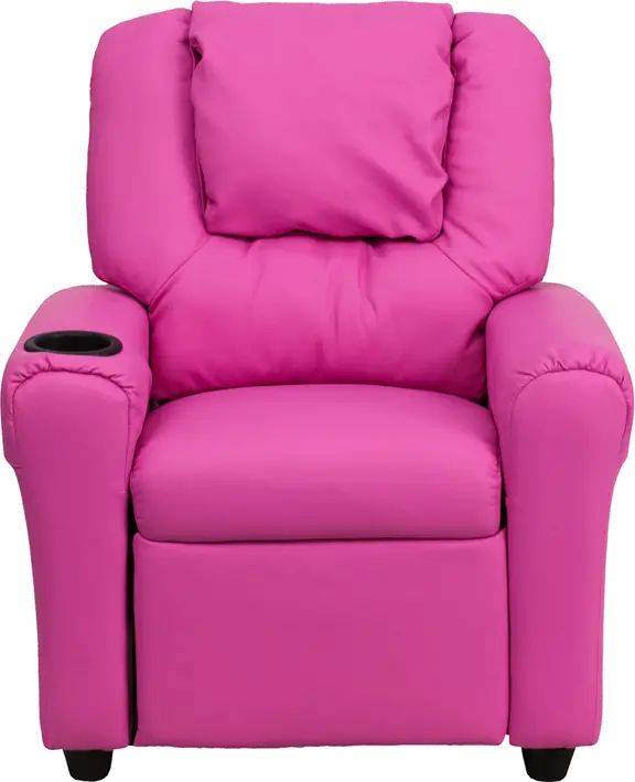 Mini Me Kids Hot Pink Recliner with Cup Holder