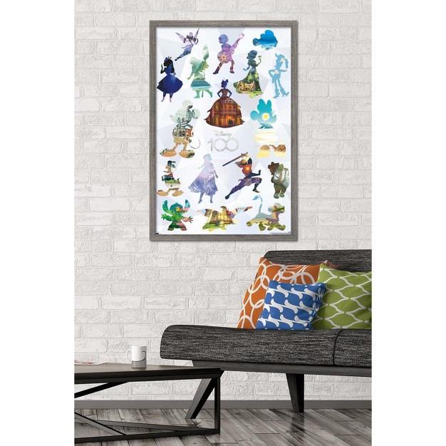 Trends International Disney 100th Anniversary Character Grid Framed Wall Poster Prints