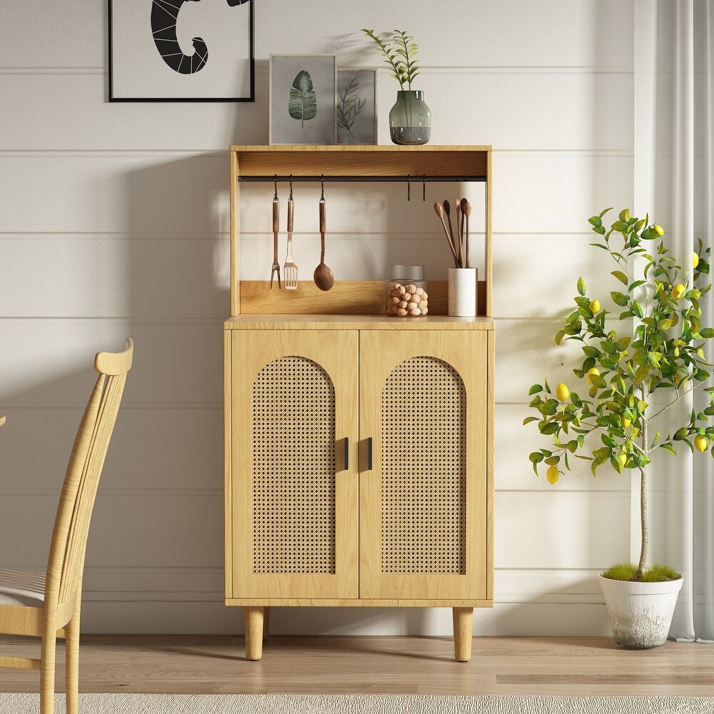 JASIWAY Rattan Storage Cabinet Buffet Cabinet Sideboard