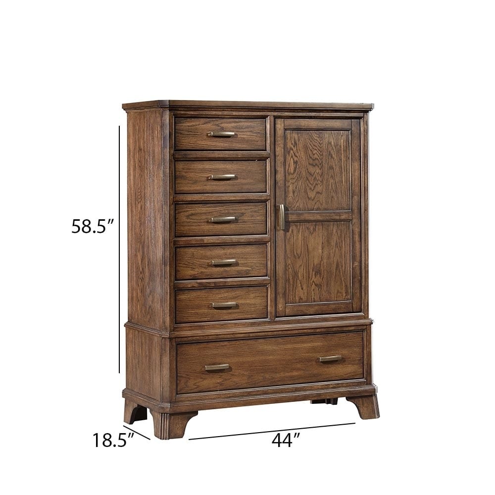 Intercon Furniture Telluride Bedroom 6-Drawer Wood Gentleman's Chest in Oak