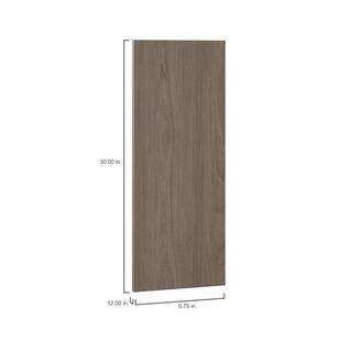 Hampton Bay Designer Series 0.75x30x12 in. Edgeley Decorative End Panel in Driftwood D1230-EDDW