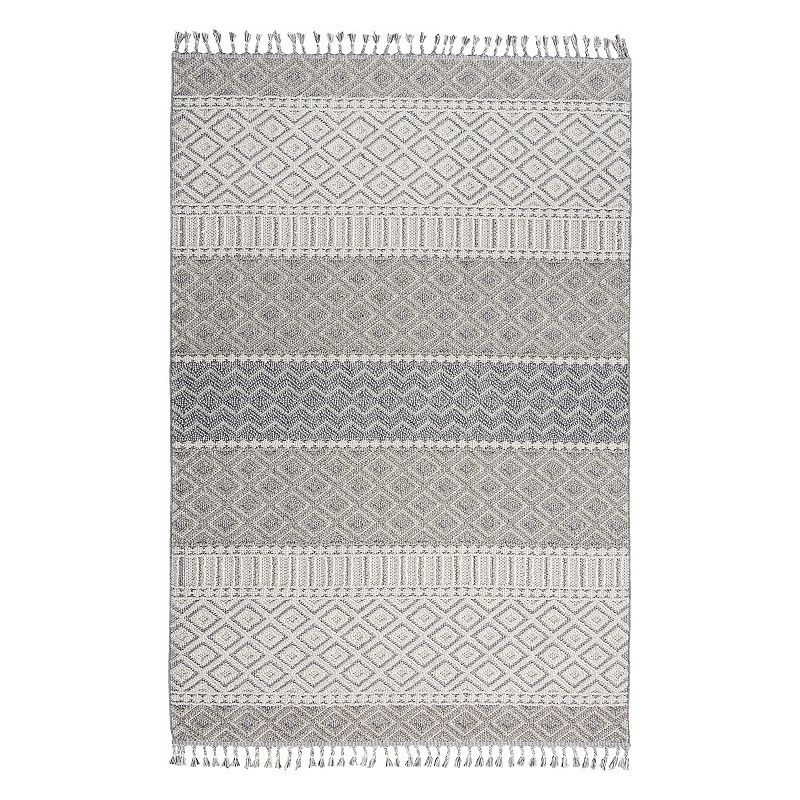 Nourison Elwood Geometric Stripe Tassel 5'3'' x 7'11'' Indoor Rug