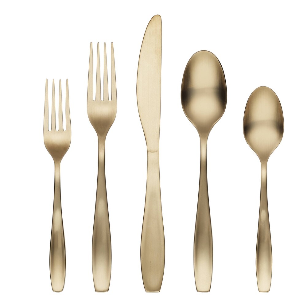 January Champagne Satin 20 Piece Flatware Set