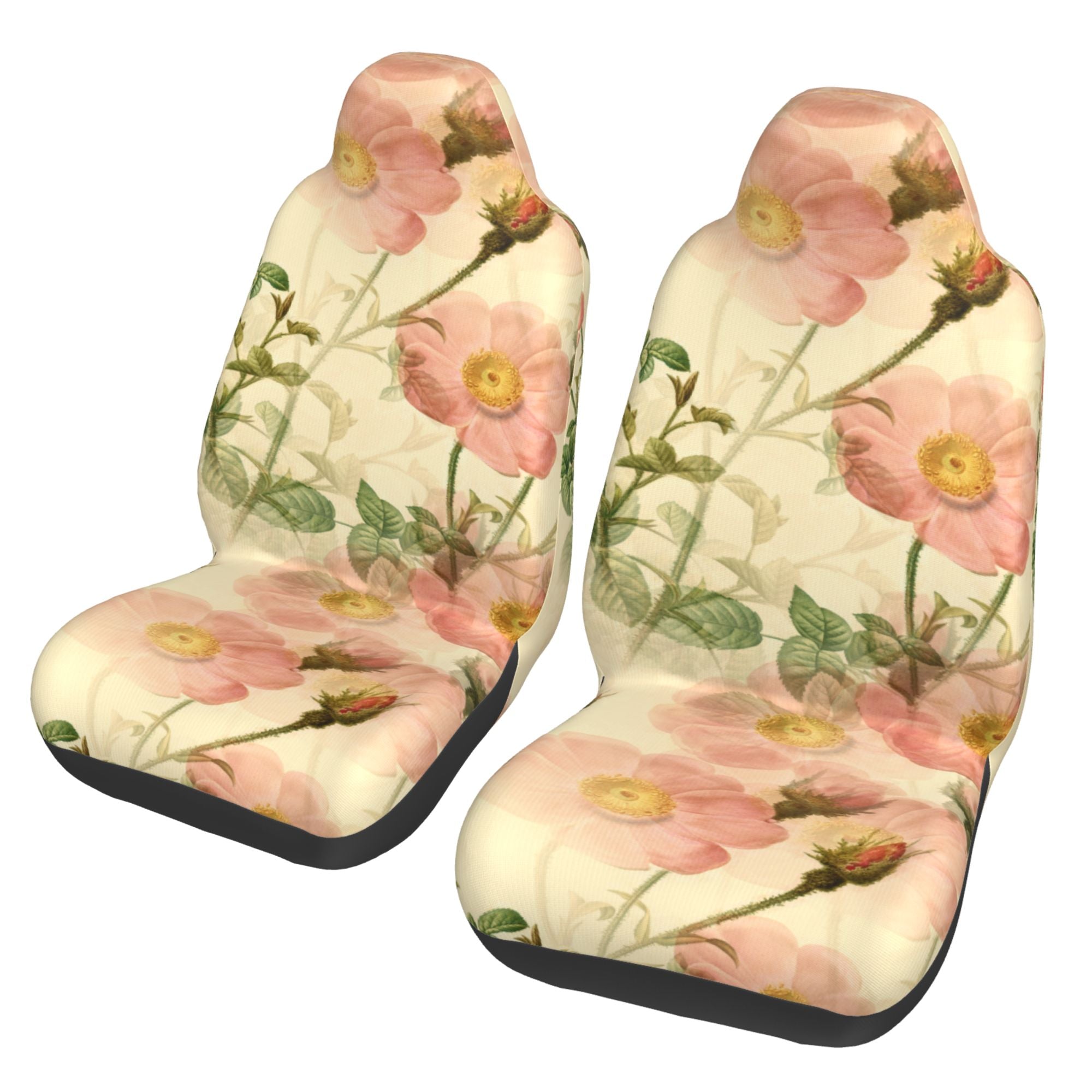 ZICANCN Car Seat Cover Pink Vintage Flowers Car Front Seat Covers Protectors ， Automotive Seat Covers for Cars Trucks Suv