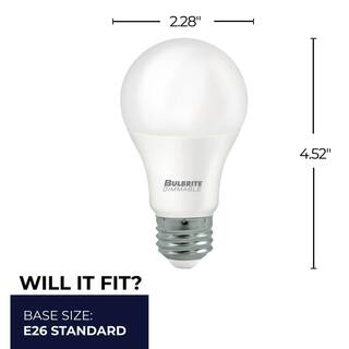 Bulbrite 100-Watt Equivalent A19 Dimmable Medium Screw LED Light Bulb Warm White Light 2700K (4-Pack) 862736