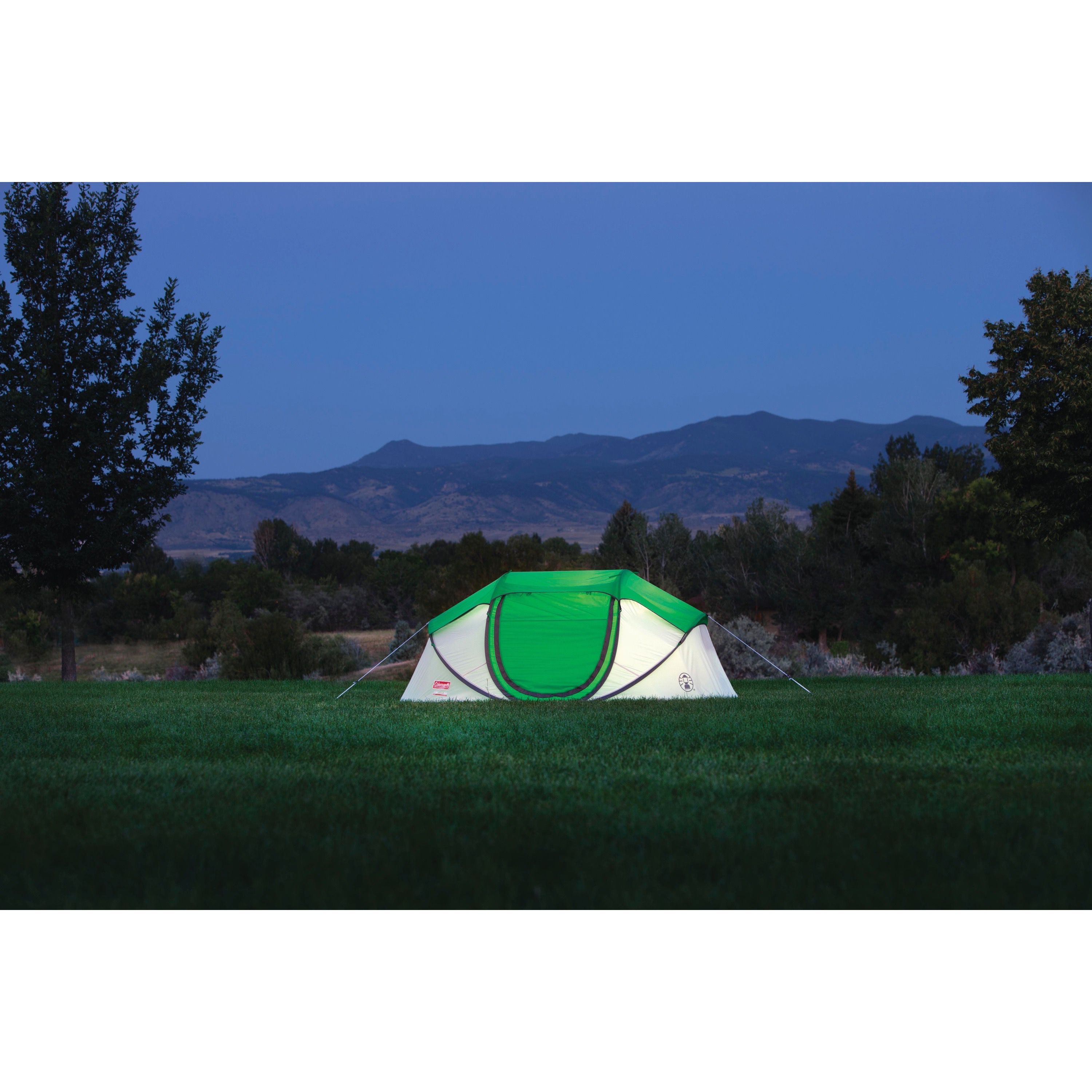 Coleman 4-Person Instant Pop-Up Tent 1 Room， Green