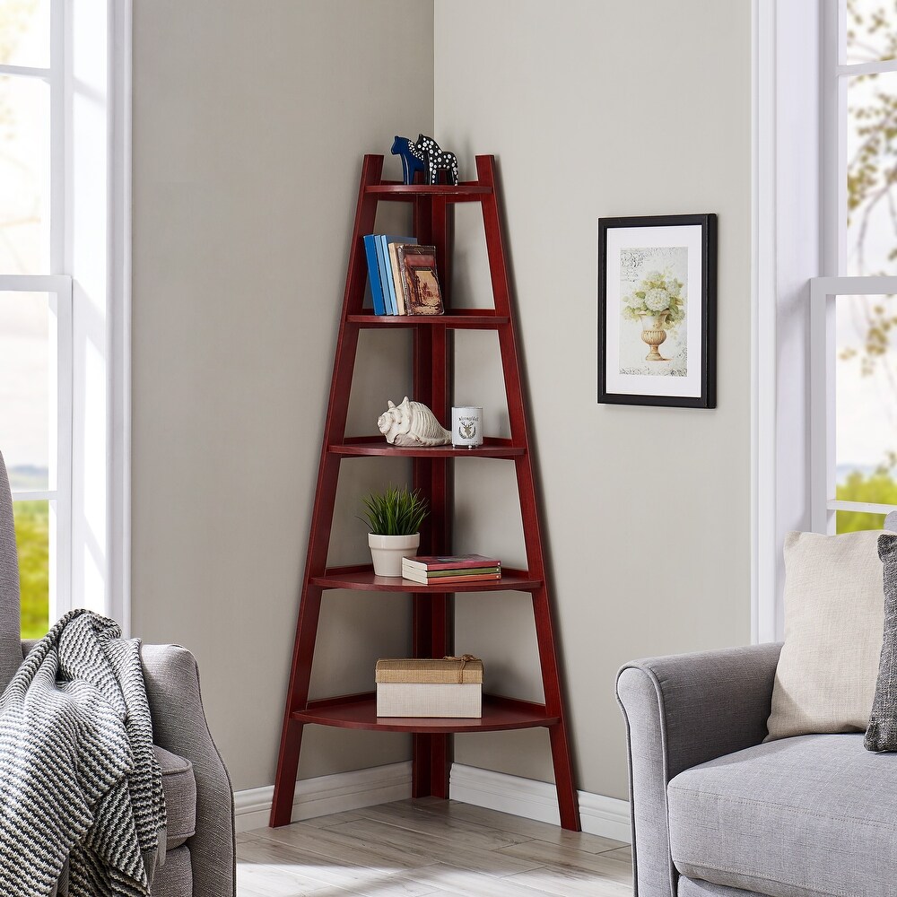 Danya B. 5 Tier Corner Ladder Display Bookshelf