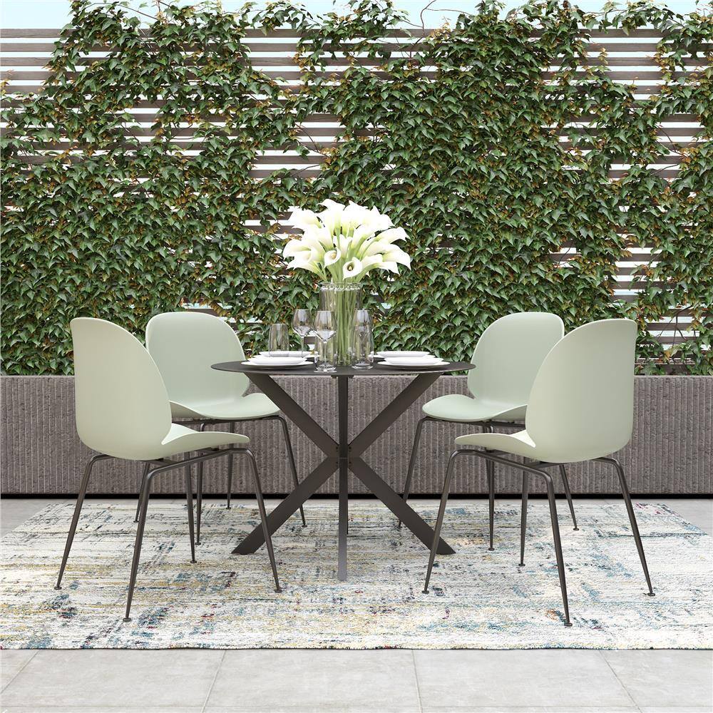 Cosco CosmoLiving by Cosmopolitan Aria Collection Light Sage Green Resin Outdoor Dining Chair ( 4-Pack) 87210GRN4E