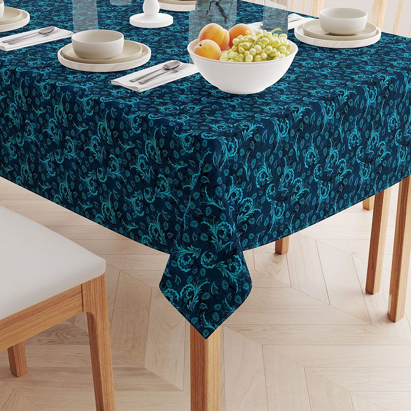 Square Tablecloth， 100% Cotton， 52x52， Floral 163