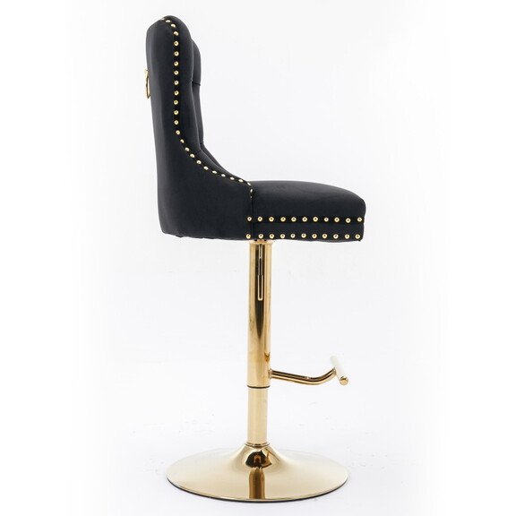 A A Furniture Thick Golden Swivel Velvet Barstools...