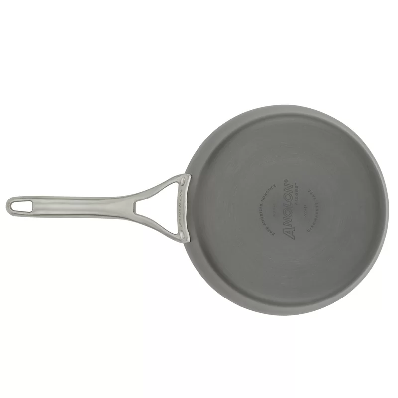 Anolon 81386 Allure Hard Anodized Nonstick Saute Fry Pan with Lid， 3 Quart， Dark Gray