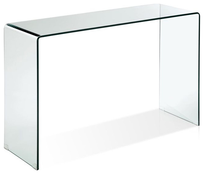 Waterfall Glass Console Table   Contemporary   Console Tables   by HomeCraftDecor  Houzz